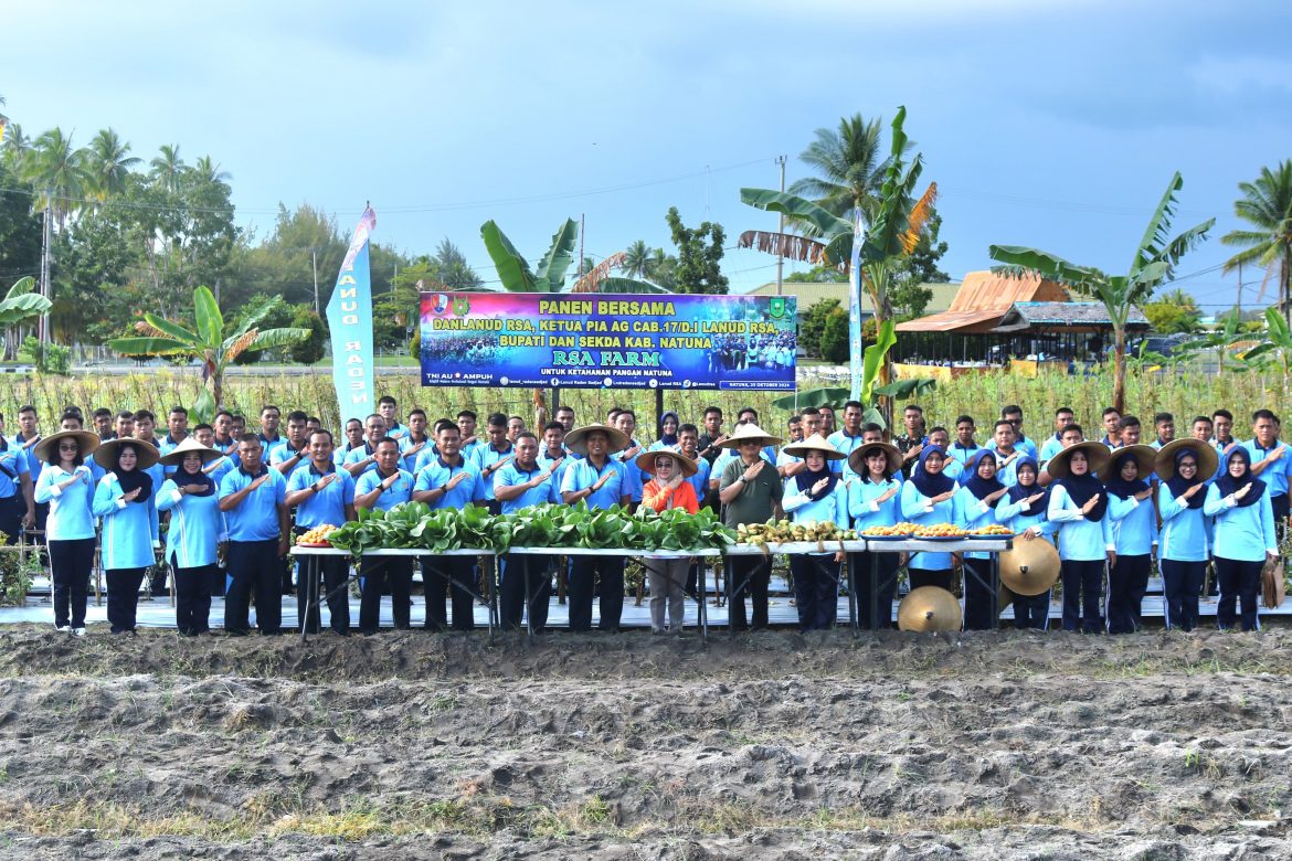 Panen Bersama di Lanud RSA Farm: Sinergi TNI AU dan Pemkab Natuna Sukseskan Ketahanan Pangan